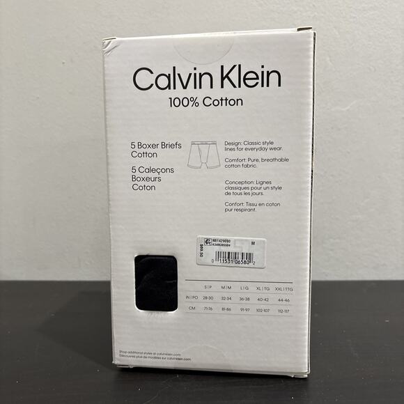 CALVIN KLEIN Boxer Brief Mens Medium Dark Colors 5-Pack 100% Cotton Classic Fit - Picture 3 of 6